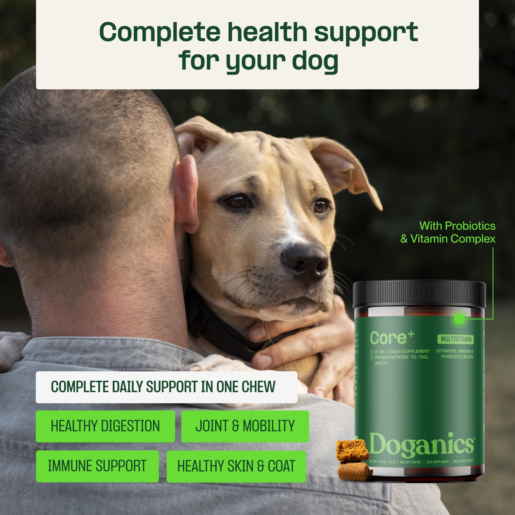 Doganics® Core+ 8-in-1 Dog Supplement | Joint, Gut & Immune Health